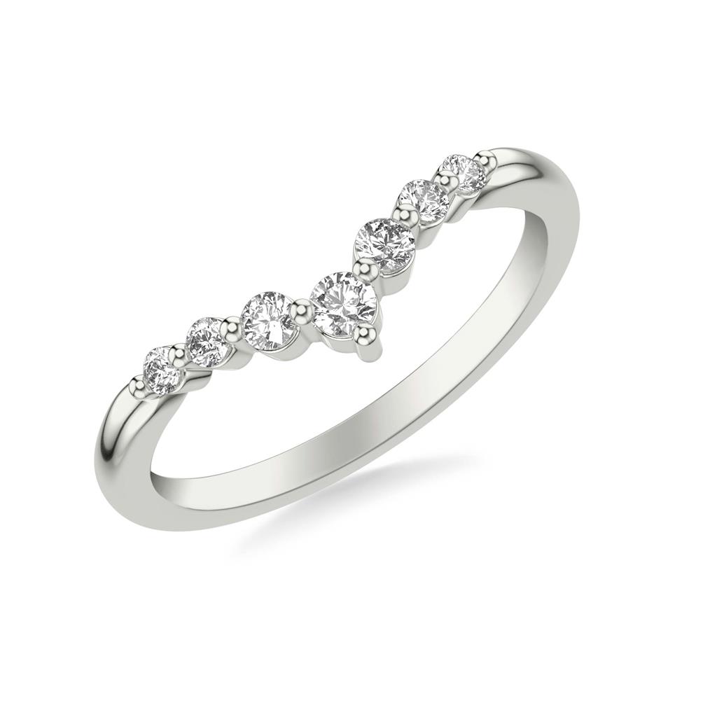Shared Prong Diamond Chevron Band